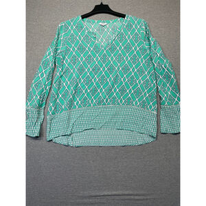 Women's Crown & Ivy Green & White Blouse XL